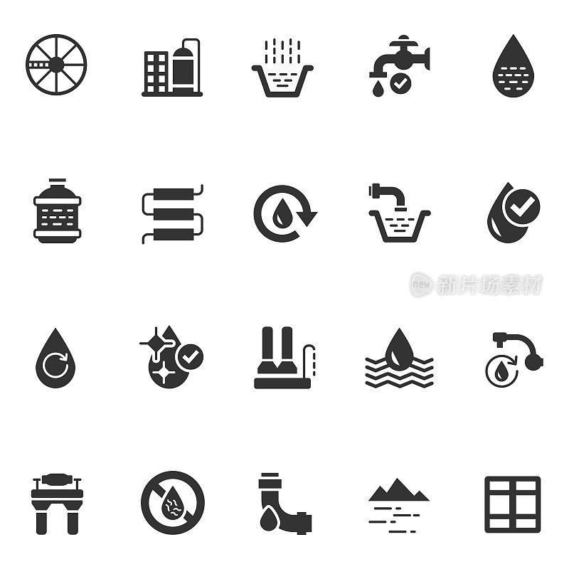 Set of water treatment icon